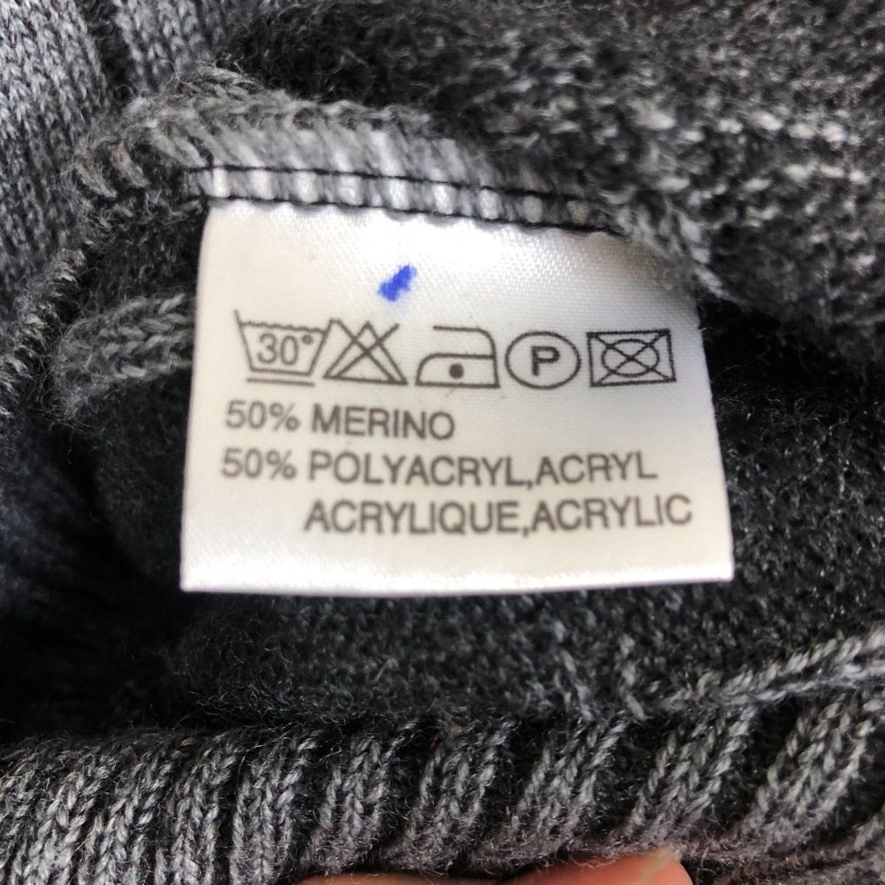 Spurrt Mens Knit Merino Wool Blend Sweater Sz XL V Neck Gray Germany Unique - Picture 8 of 9